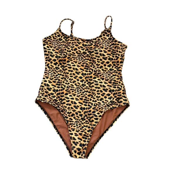 New Without Tags Animal Print One Piece Swimsuit Women’s XL Leopard Vacation - Picture 2 of 11